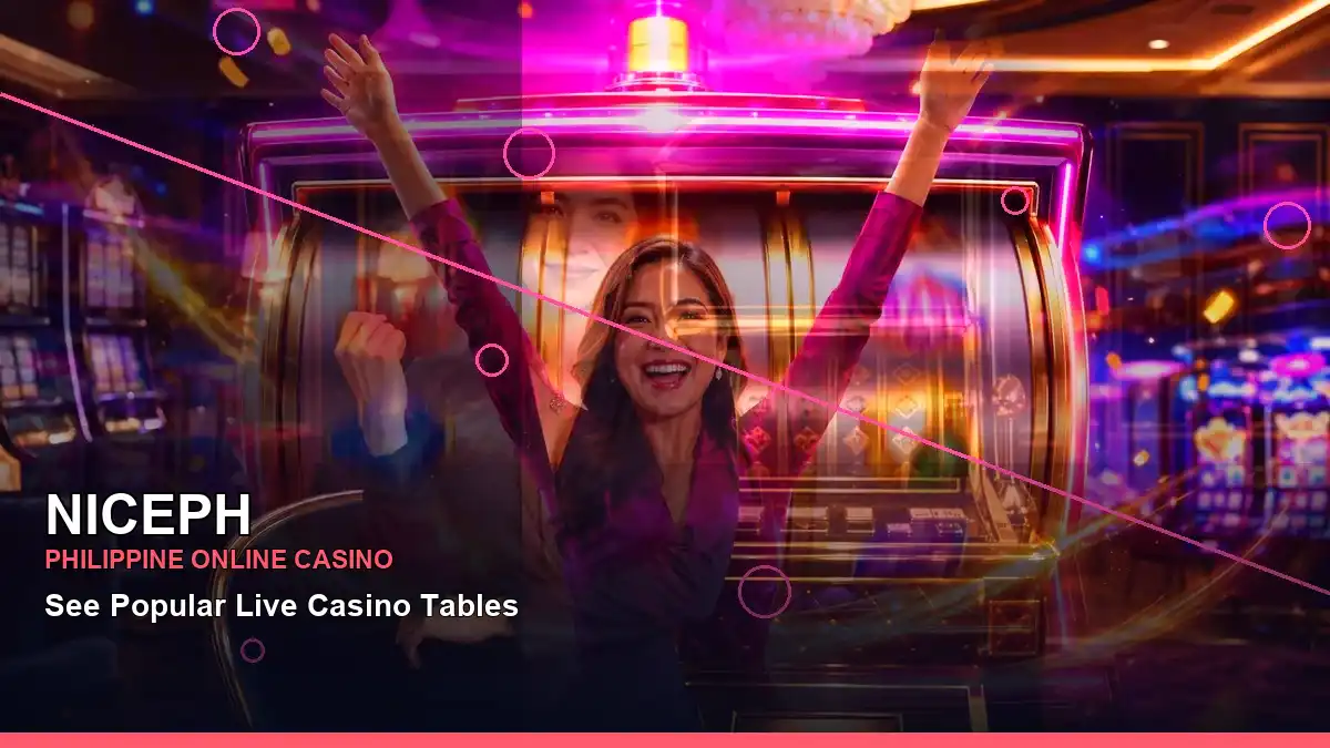 NICEPH party online slot games featuring an adult Filipina casino host with a right close-up composition — view 2