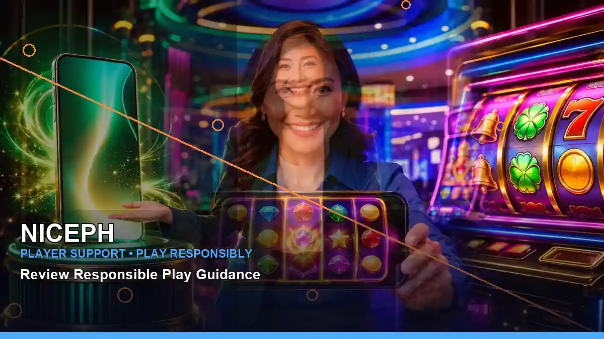 NICEPH high-energy casino cashback rewards in a right close-up layout for Philippine players